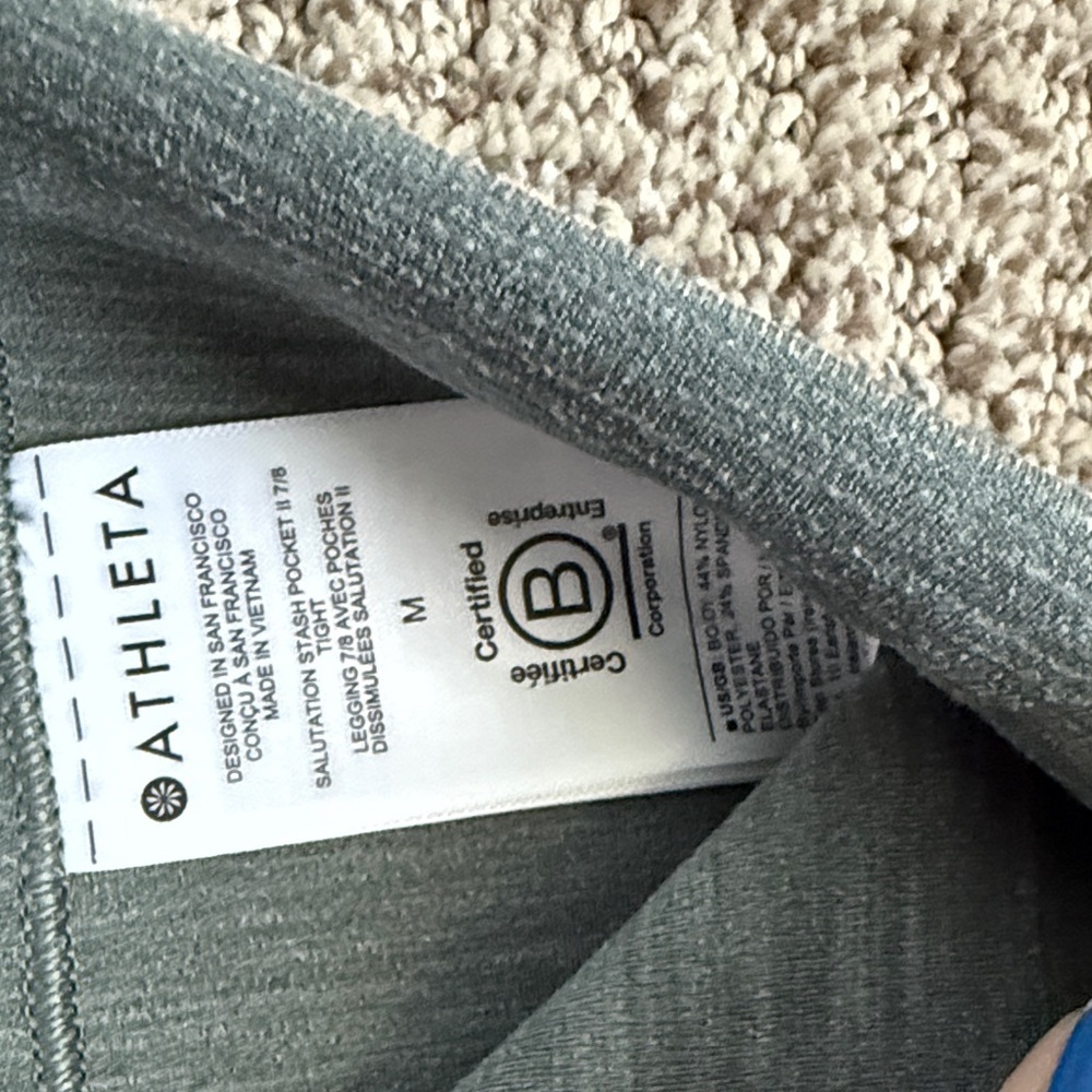 Athleta Salutation Stash High-Rise Leggings in Sage Heather - Picture 3 of 4